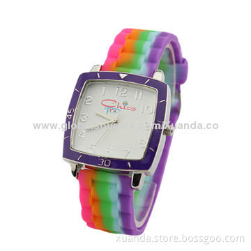 3ATM wrist watches, metal bezel on case, soft silicone band, best hot sale style